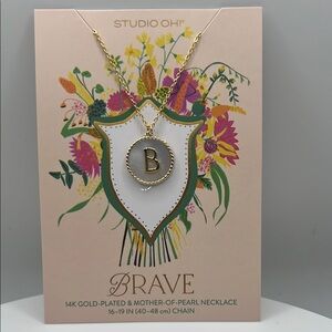 1202. Studio OH! Gold-Plated Necklace with Initial‎ B Pendant